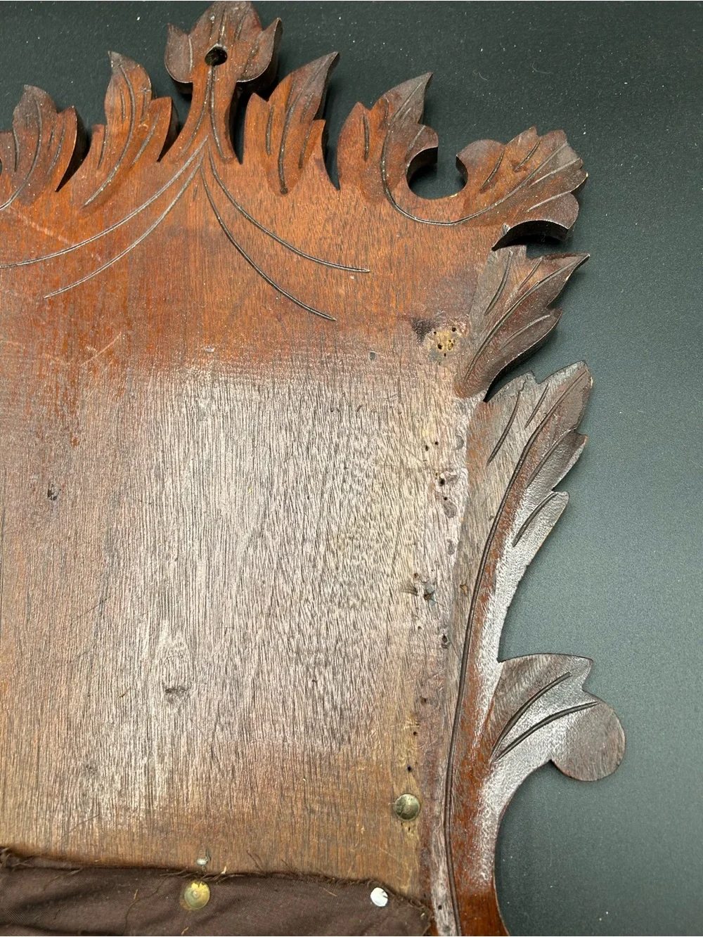 Antique Carved Wooden Wall pocket with Rose Motif - Eastlake style